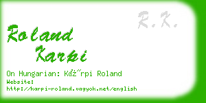 roland karpi business card